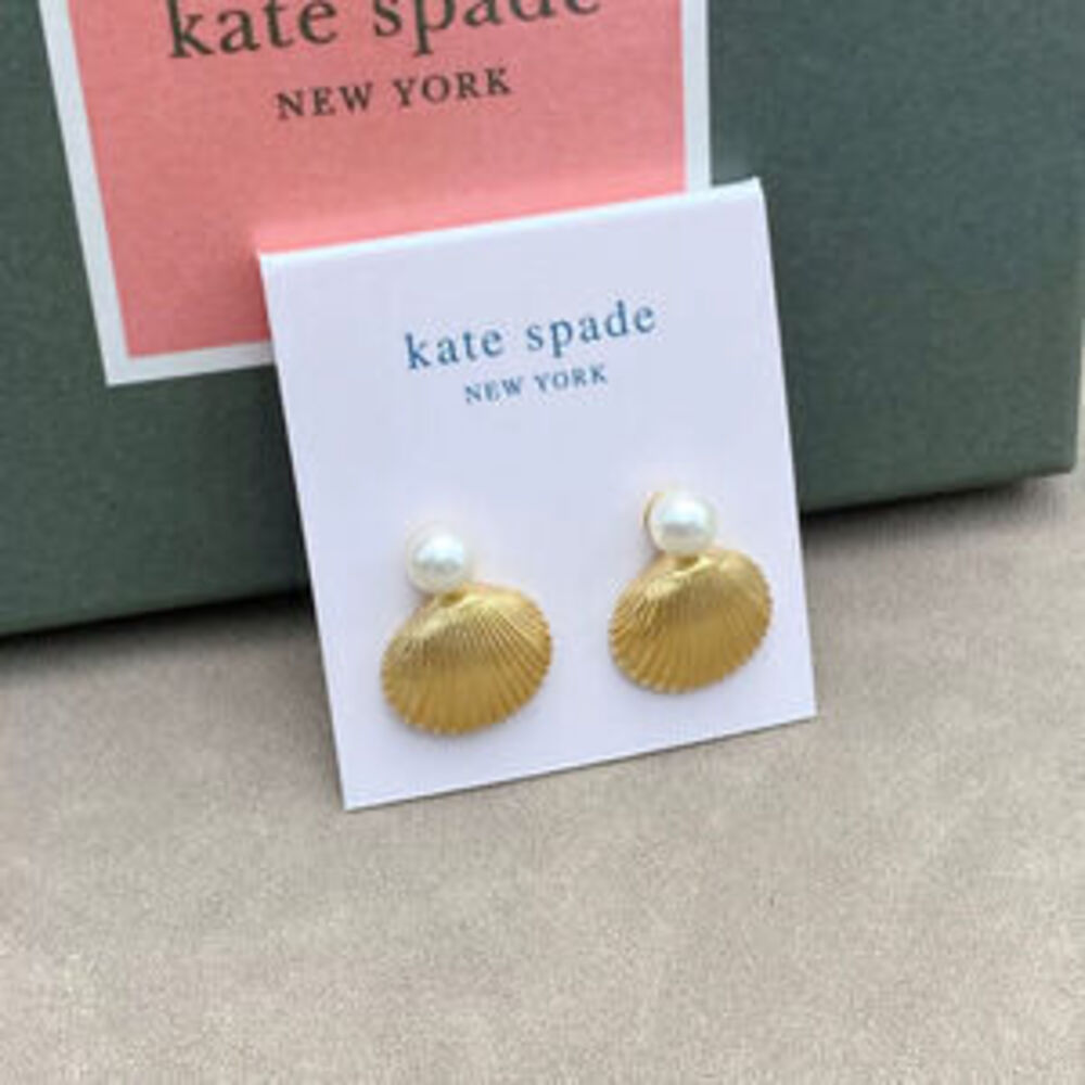 kate spade Summer Shell Shape Silver Stud Earrings